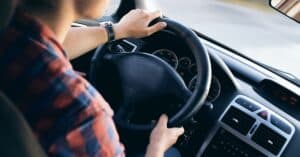 person test driving car